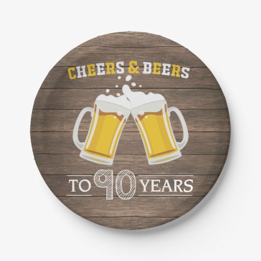 応援素朴とビールから90年間の紙プレート ペーパープレート (正面)