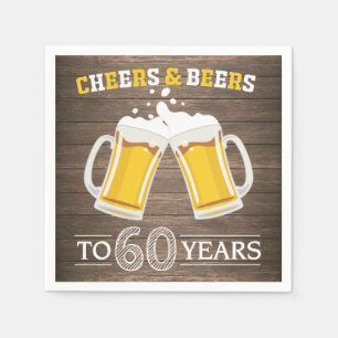 応援素朴とビールが60年のナプキンに スタンダードカクテルナプキン