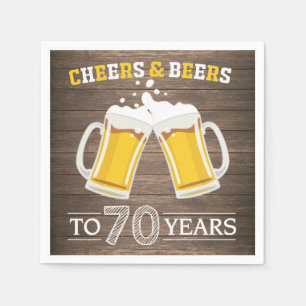 応援素朴とビールが70年のナプキンに スタンダードカクテルナプキン