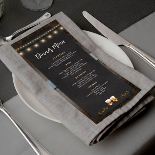 応援素朴ウイスキーのショットをテーマにしたディナーメニュー メニュー