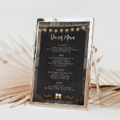 応援素朴ウイスキーのショットをテーマにした5x7ディナーメニュー メニュー