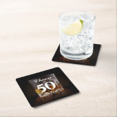 応援素朴ウイスキー岩ガラス スクエアペーパーコースター (インサイチュ)