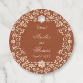 応援素朴テラコッタ結婚フラワーズ フェイバータグ (正面)