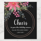 応援素朴フローラピンクワインラベル ワインラベル (シングルラベル)