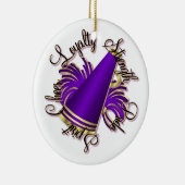 応援紫と金ゴールドの品質片側オーナメント セラミックオーナメント (右)