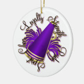 応援紫と金ゴールドの品質片側オーナメント セラミックオーナメント (左)