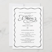 応援結婚の婚約パーティ波形 招待状 (正面)