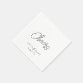 応援結婚ズDATEカップル名ミニマルモダンリスト スタンダードカクテルナプキン (角)