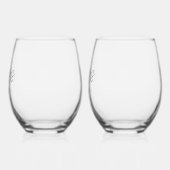 応援結婚ズDATEカップル名ミニマルモダンリスト ステムなしワイングラス (左)