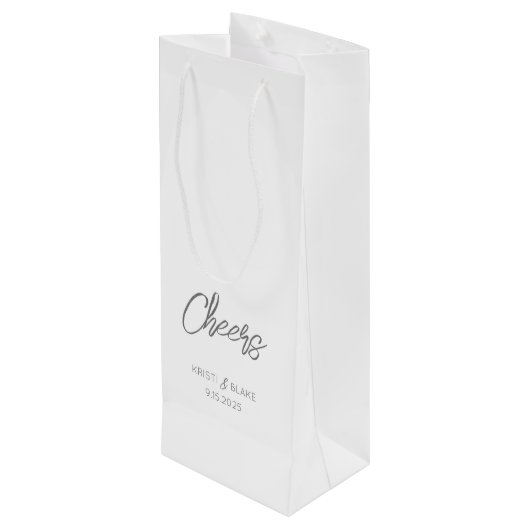 応援結婚ズDATEカップル名ミニマルモダンリスト ワインギフトバッグ (裏面アングル)