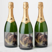 応援結婚写真 スパークリングワインラベル (ボトル)