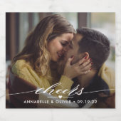 応援結婚写真 スパークリングワインラベル (シングルラベル)