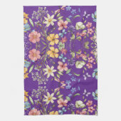 応援自身を花で飾る キッチンタオル (縦)