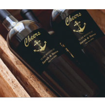 応援航海のの金ゴールドとブラックワインラベル