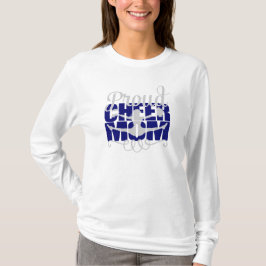 応援誇りを持ったの母親と青い文字 Tシャツ