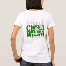 応援誇りを持ったママinグリーンウィズモノグラム名 – イニシャル tシャツ