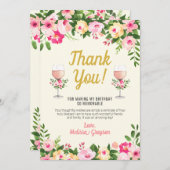 応援誕生日サンキューカード-フローラ サンキューカード (正面/裏面)