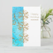 応援金ゴールドと水彩会社クリスマス サンキューカード (スタンド正面)