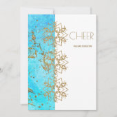 応援金ゴールドと水彩会社クリスマス サンキューカード (正面)