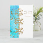 応援金ゴールドと水彩会社クリスマス サンキューカード (スタンド正面)