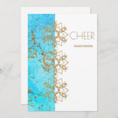 応援金ゴールドと水彩会社クリスマス サンキューカード (正面/裏面)