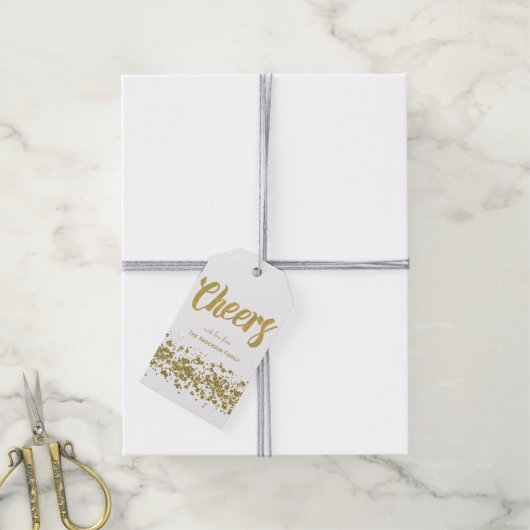 応援金ゴールドグリッターギフトラベル ギフトタグ (より糸付き)