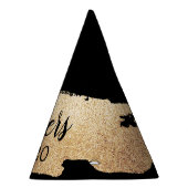 応援金ゴールドグリッターパーティー帽 パーティーハット (右)