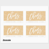 応援金ゴールドグリッターミニワインミニシャンパンラベル 長方形シール (シート)