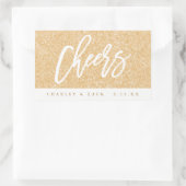 応援金ゴールドグリッターミニワインミニシャンパンラベル 長方形シール (バッグ)