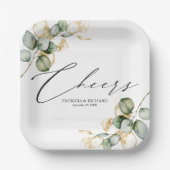 応援金ゴールドグ結婚レリー ペーパープレート (正面)