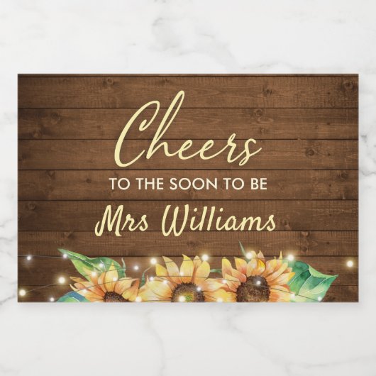 応援間もなくミセス・サンフラワーブライダルシャワー スパークリングワインラベル (シングルラベル)