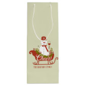 応援雪だるまとワインとスレッドのクリスマス ワインギフトバッグ (裏面)