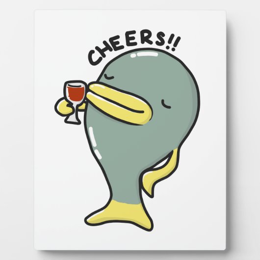 応援魚の卓上のプレートとイーゼル フォトプラーク (正面)