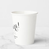 応援黒のカスタムスクリプト名エレガントな結婚式 紙コップ (左)