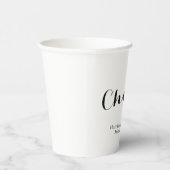 応援黒のカスタムスクリプト名エレガントな結婚式 紙コップ (右)