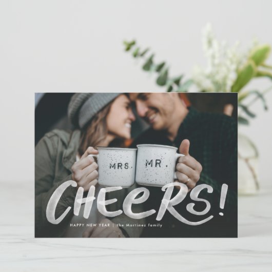 応援1枚のフォトウォーターカラーhappy new year シーズンカード (スタンド正面)