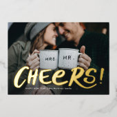 応援1枚はっきりした写真新年 箔シーズンカード (正面)