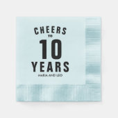 応援10周年結婚パーティーお祝い 縁ありカクテルナプキン (正面)