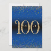 応援100年のサプライズ誕生日パーティー、青 招待状 (裏面)