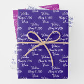 応援100年パープルマゼンタ100誕生日 ラッピングペーパーシート (インサイチュ)