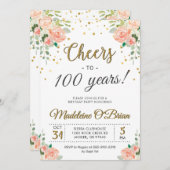 応援100年フローラレディースバースデーパーティー 招待状 (正面/裏面)
