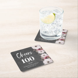 応援100誕生日 スクエアペーパーコースター