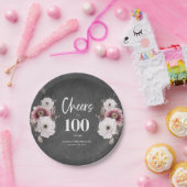 応援100誕生日 ペーパープレート (パーティー)