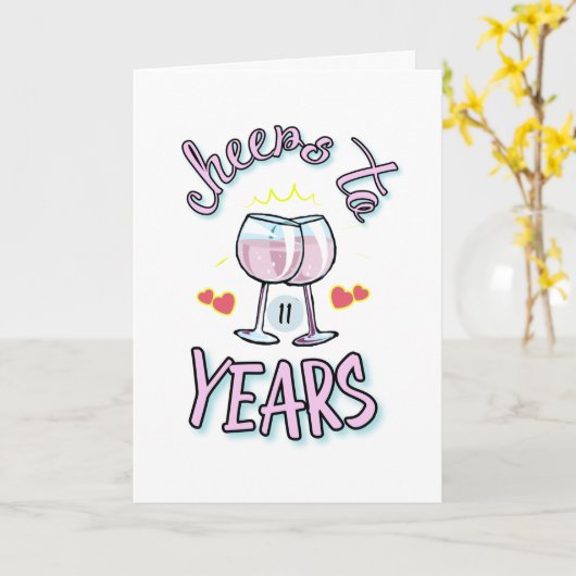 応援11周年結婚挨拶 カード (黄色い花)