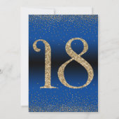 応援18年サプライズ誕生日パーティブルー 招待状 (裏面)