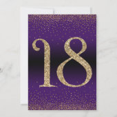 応援18年サプライズ誕生日パーティー、紫 招待状 (裏面)