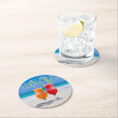 応援2ドリンクビーチカクテルインパラダイス ラウンドペーパーコースター (インサイチュ)