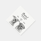 応援2ペット描パーソナライズされたシンプル結婚の スタンダードカクテルナプキン (角)