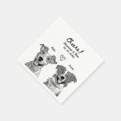 応援2ペット描パーソナライズされたシンプル結婚の スタンダードカクテルナプキン (角)