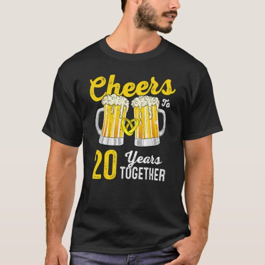 応援20年一緒に20周年結婚を迎える Tシャツ (正面)
